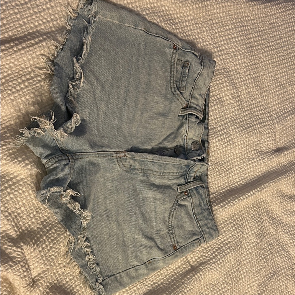 Wild Fable Light Blue Frayed Jean Shorts